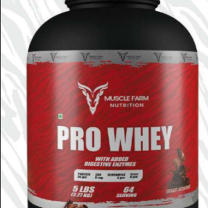 Muscle Farm Nutrition Pro Whey Protein Powder – 5 LBS (2.27 KG) / 2 LBS (0.91KG) | 4 Flavors | With Added Digestive Enzymes