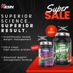 ESN Lean Whey Protein Powder 2 lbs (908g) – Fat Burning Whey with L-Carnitine, Green Tea & Probiotics | Advanced Weight Loss & Lean Muscle Gainer (Chocolate Flavor)
